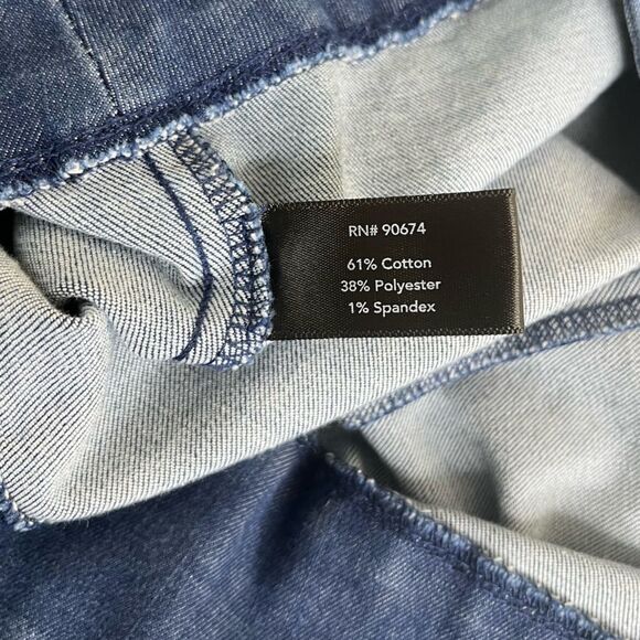 Boston Proper Blue Denim Cropped Jeggings Side Zip Skinny Jeans Women Size 14 - Picture 9 of 13